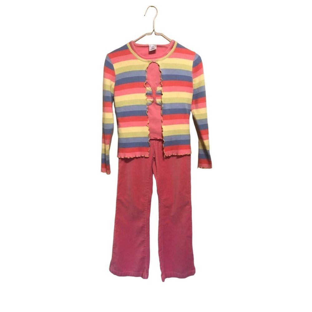 Rainbow Colors 3 pc outfit butterfly Girls size 10